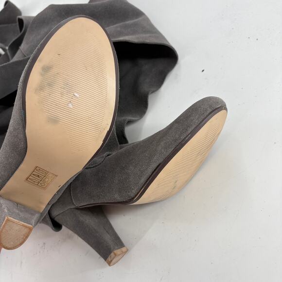 Jeffrey Campbell Ibiza Libby Wrap Heel Boots 6 Gray Suede Boho Western - Picture 6 of 6